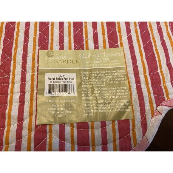 Kay Dee Designs Sarah's Garden Pink Floral 2 Napkins 2 Placemats - Picture 5 of 14